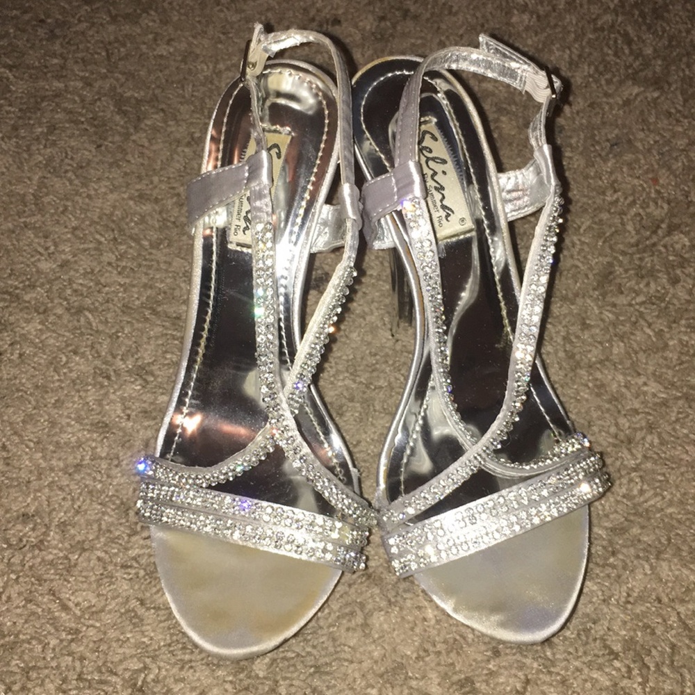 Silver Rhinestone Heels